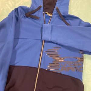 Mens Under Armor Size Small Blue Zippered Jacket
